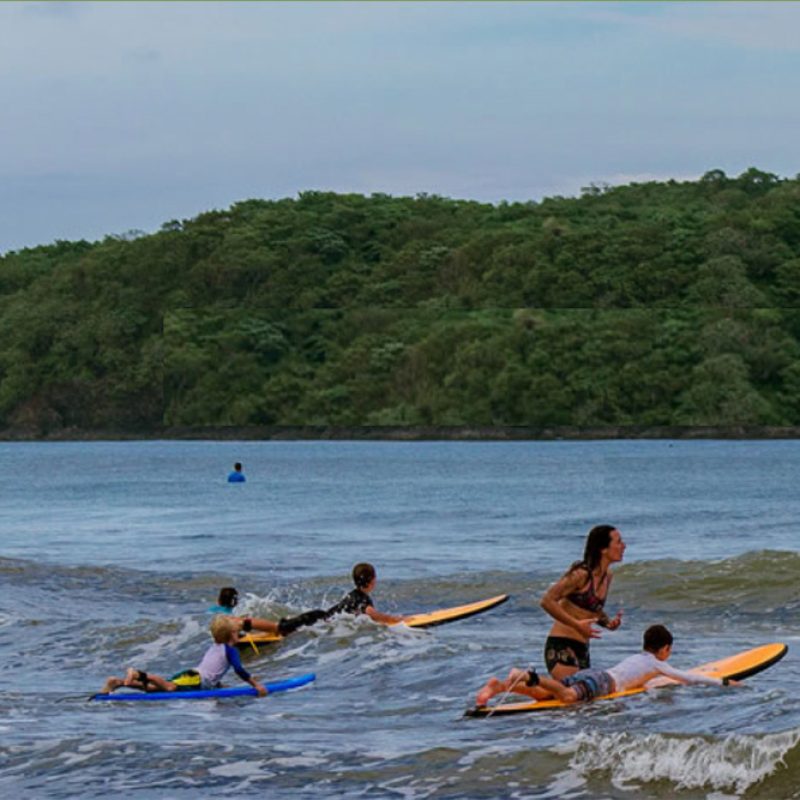 students learning to surf near Playa Venao panama